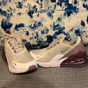 Big girls size 4 Nike air max 270. Purple and white. Barely worn